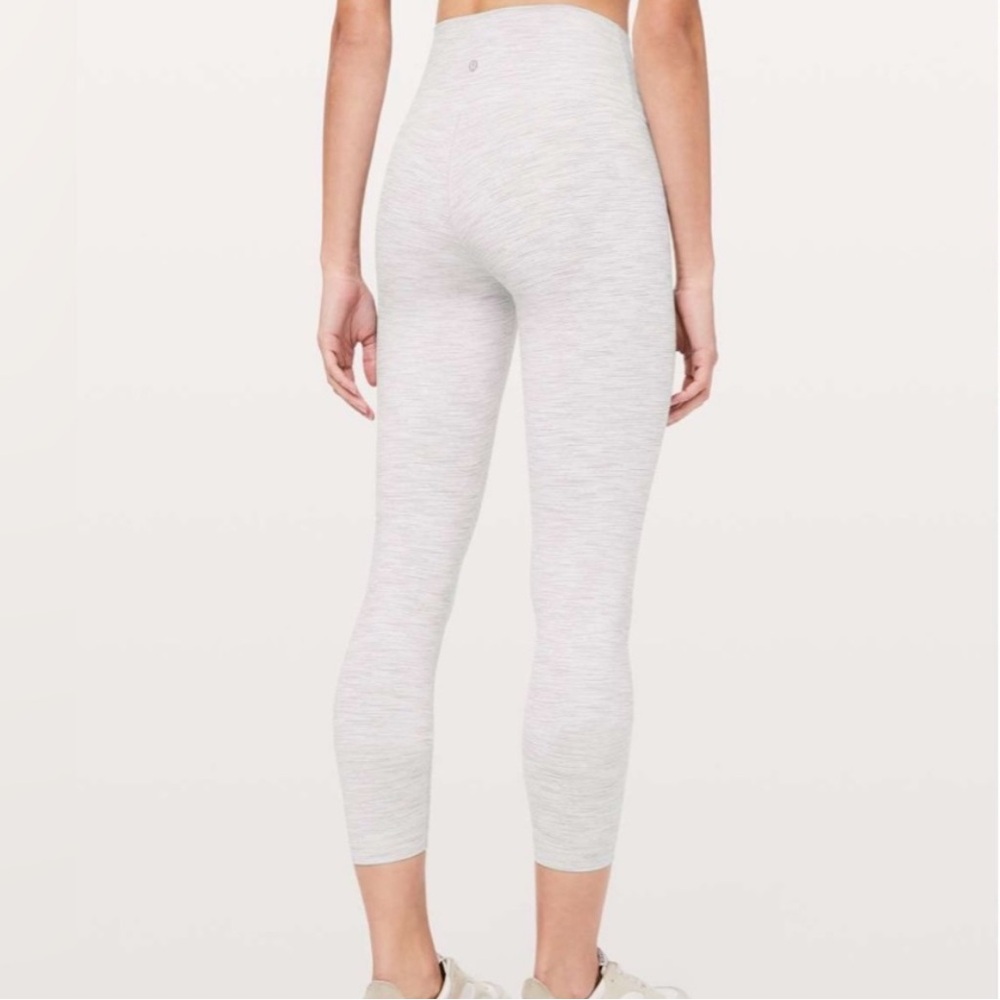 Lululemon Light Heather Gray High-Waist Cropped Leggings